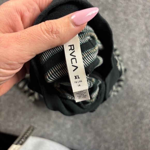 RVCA Women’s Shaw Striped Zip Up Mock Mini Dress Black/White size: XL - Picture 8 of 10